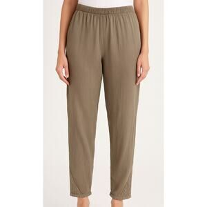 # Oh My Gauze! Tapered Leg Pants in Olive/Tan